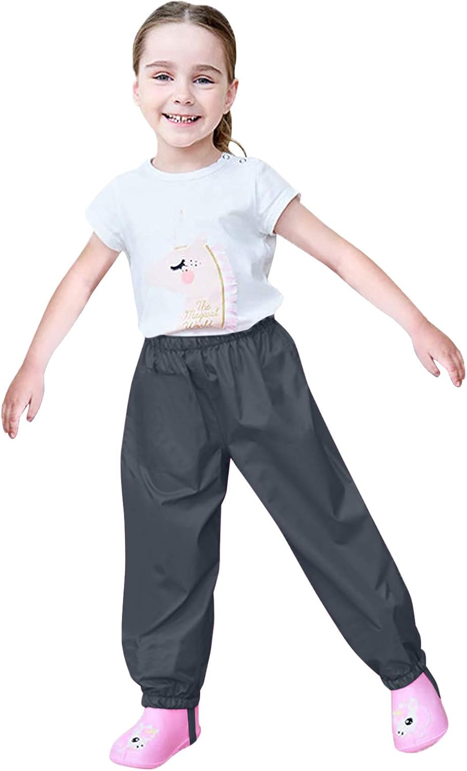 Kids Boys Girl Rain Pants Reflective Waterproof Trousers Fishing Mud Dirty Proof Solid Trousers Rain Suit Outdoors