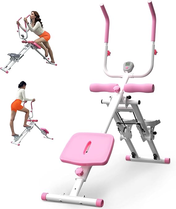 2 in 1 Stair Stepper and Ab Machine, High-Efficiency StairMaster Climber & Ab Trainer, Multi-Function Home Gym Equipment for Full Body Workout, Cardio and Core Training