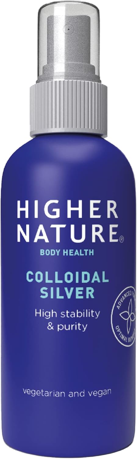 Higher Nature - Colloidal Silver - Purified Water with Premium Grade - Antiseptic, Disinfectant, Silver Spray - 100ml