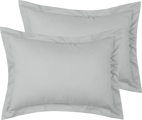 Mellanni Pillow Shams Set - 2 PC Iconic Collection | Decorative Pillow Covers - Soft, Cooling, Wrinkle, Fade, Stain Resistant (Standard 20"x26", Light Gray)