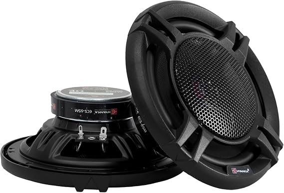 H YANKA ECS-65M 6.5-Inch 2-Way Coaxial Car Speakers, 350W Peak, Pair