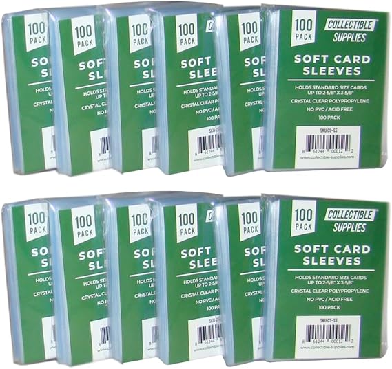 100 Pack Soft Penny Sleeves for Trading Cards | 10,000 Clear Card Sleeves | No PVC & Acid-Free | Protective Baseball Card Sleeves for Sports, MTG & Yugioh Cards | Standard Size