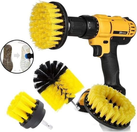 Microcase 3'lü Fırça Seti Banyo Mutfak Oto Jant Matkap Ucuna Takılan Temizlik Fırça Başlığı AL4199