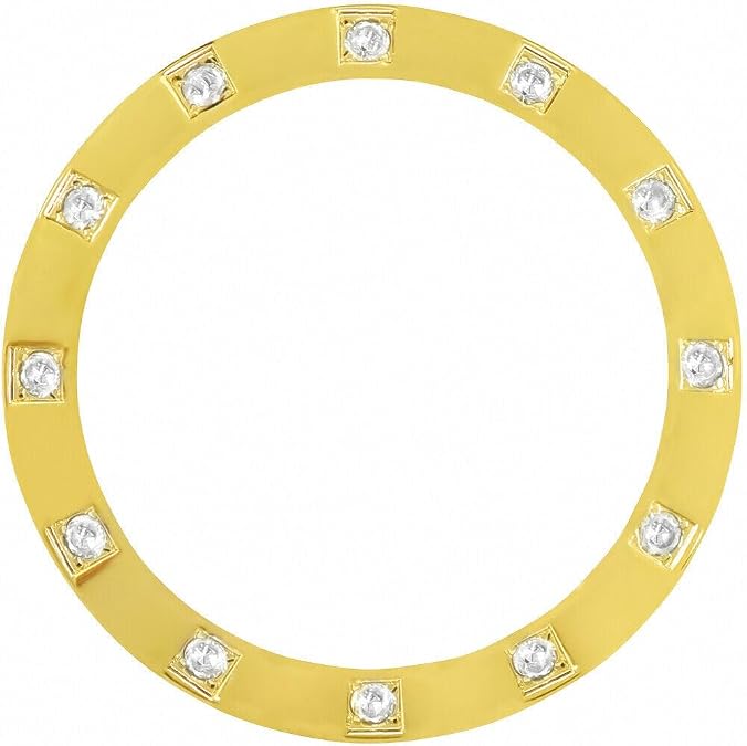 Ewatchparts Gold Created Diamond Bezel Compatible With Ladies Rolex Datejust Watch 6916 6917 69173 79173