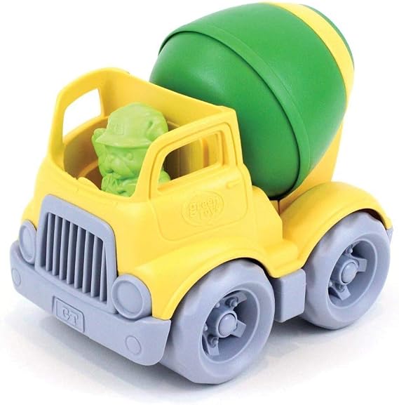 Green Toys Mixer Construction Truck Green/Yellow, 5.75x7.5x5.6