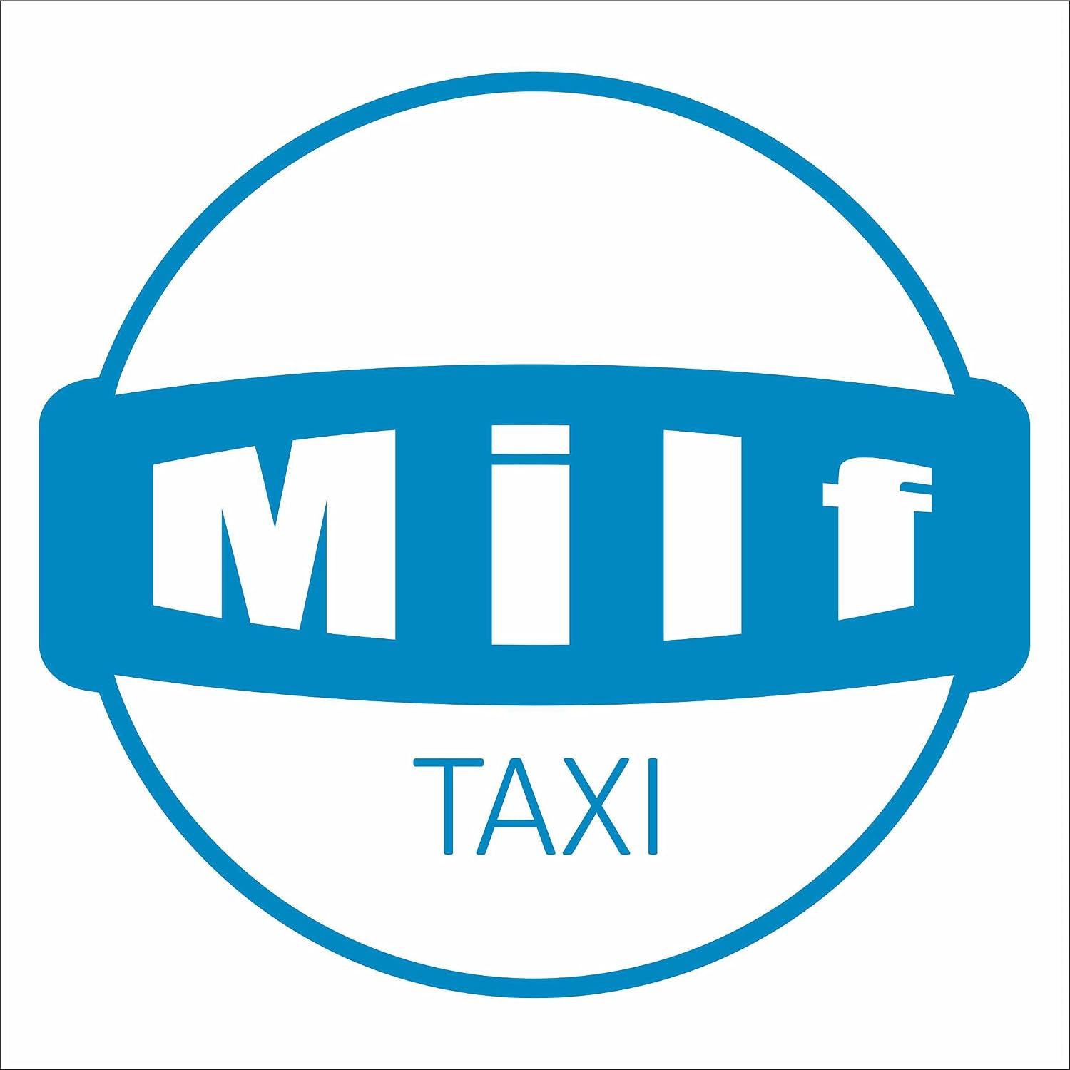Sticker - Decal - JDM - Die Cut - Milf Taxi - 105x99 mm - JDM - Die Cut - Car - Truck - Bus - Window - Laptop - Coach - Rear Window - Light Blue