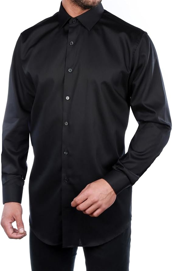 Kenneth Cole Reaction Black 100% Cotton Dress Shirt