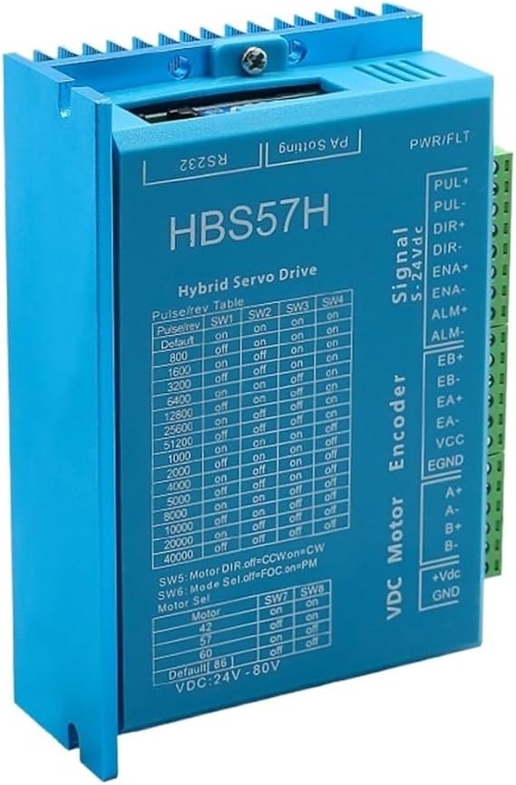 Motor Driver HBS57H Hybrid servo Driver DC24-70V 0-200kHz 5A High Stability and Motor Driver for Nema23 Nema24 Close Loop Motor