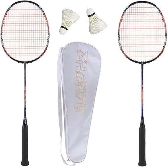 Badminton Racket Set,82g Offensive Defensive Durability Professional Badminton Racket,with 2 Shuttlecocks and 1 Carrying Bag,for Training,Sports and Entertainment