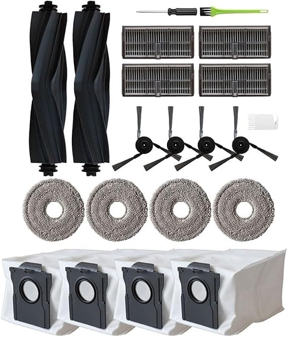 Accessory Kit for Dreame L10s Ultra for Gen 3 17-Piece Set for Robotic Vacuum HEPA Filters Main Brushes Washable Microfiber Mop Cloths Dust Bags Easy