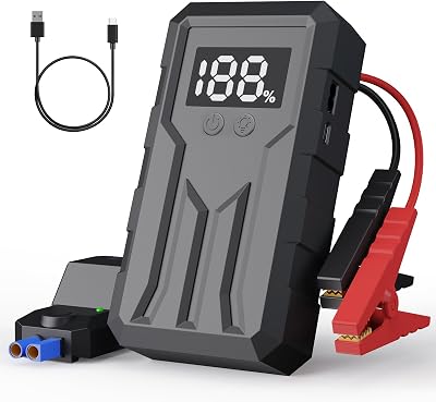 Jump Starter 4000A Peak, 12V Car Battery Jump Starter 9L Gas8L Diesel, Portable Power Pack with USB Quick Charge