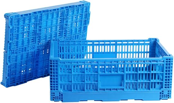 Collapsible Storage Bin/Containe,43 Liter Transfer box,crate Transit storage of various items (23.6" L x 15.7" W x 7.1" H-two)