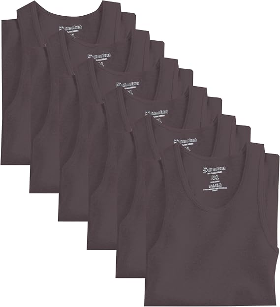 Different Touch 6 Pack Men's Big and Tall Muscle Ribbed Tank Tops A-Shirts Underwear Shirts