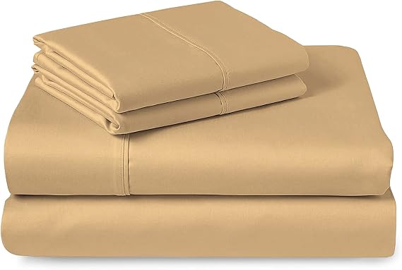Premium Pima Cotton Sheet Set 400 Thread Count with 17-Inch Deep Pockets, Twin-Taupe