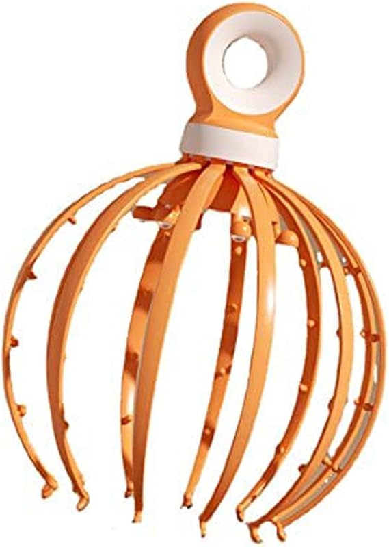 Twelve-claw Head Massager Ball Scalp Scratching Head Scratcher Soul Extractor (orange)