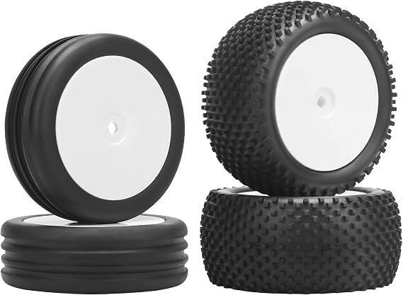 1/10 RC Car Tires and Wheels, daitoku 12mm Hex 1/10 RC Off Road Racing Tires and Wheels Rims for 1/10 Serpent Spyder SRX2 SRX4 XRAY XB2 Tekno EB410 yokomo yz4 Tamiya TD4 TT-02B DF-02