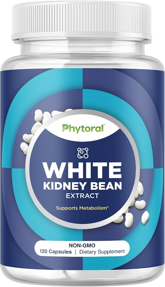 Phytoral White Kidney Bean Extract Carb Blocker - White Kidney Beans Supplement for Metabolism Boost & Ease Calories from Starchy Food - Carb Control Supplements - 120 Count