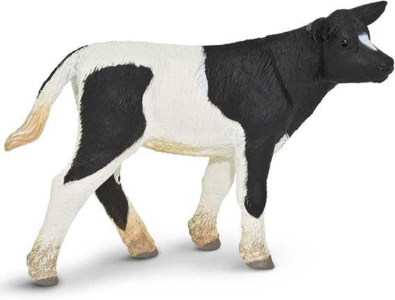 Safari Ltd. Holstein Calf Figurine - Detailed 3.25" Plastic Model Figure - Fun Educational Play Toy for Boys, Girls & Kids Ages 3+