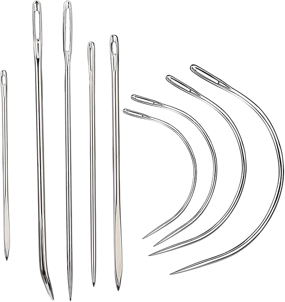 Veroave Sewing Needles, 9 PCS Curved Needle, Upholstery Needle