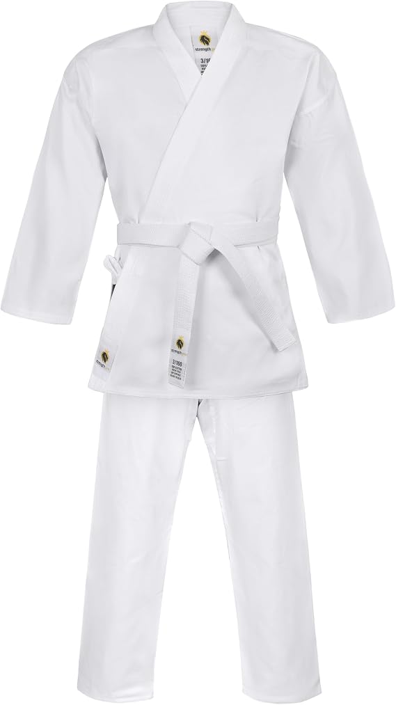 Karate Uniform for Kids and Adult, Lightweight Karate Gi Student Uniform for Martial Arts Training - White
