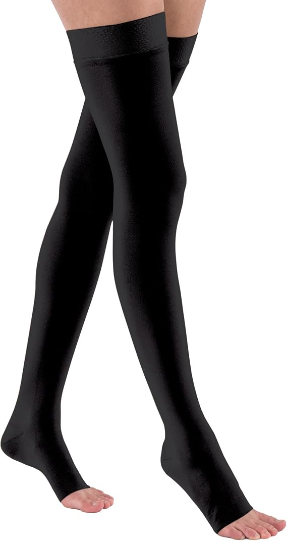 JOBST Relief 20-30 mmHg Thigh High Compression Stockings with Silicone Band, Open Toe