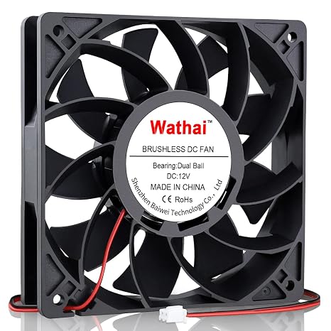 Wathai 120mm x 25mm 12V High Pressure CFM Fan DC Brushless Cooling Fan