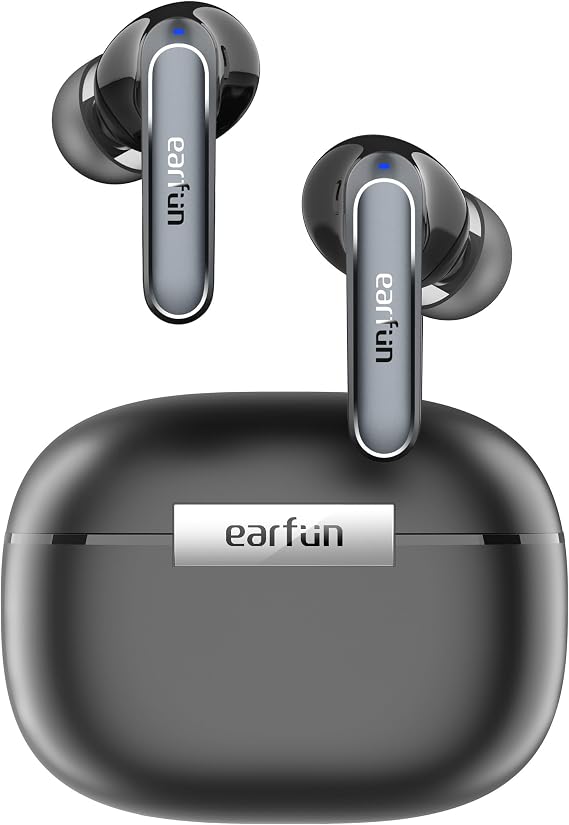 EarFun Air 2 Wireless Earbuds, 10mm Drivers with LDAC Bluetooth Earbuds, Hi-Res Audio, Bluetooth 5.3 with Multipoint Connection, 4 Mics, Wireless Charging, 40H Playtime, App Customization, IPX7