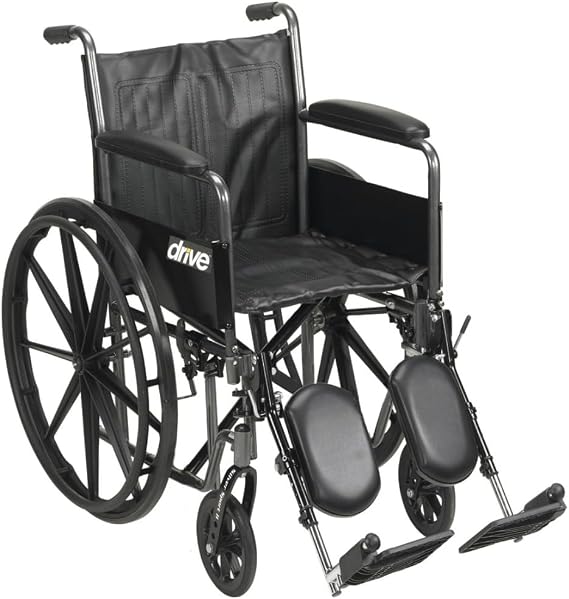 Drive Medical SSP218DFA-ELR Silver Sport 2 Wheelchair, 18 Inch | Silver Sport 2 Wheelchair Delivers Reliable, Everyday Mobility Support for Home, Facility or Travel Use