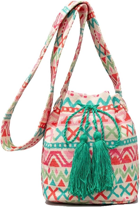 UBALDI The Bucket Bags for Women, Mini Canvas Bucket Bag Purses Drawstring Closure Crossbody Handbags Hobo Bag Style-4