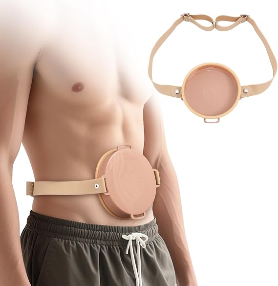 WONDSIGN Ostomy Bag Waterproof Shield, Leak-Proof Protection for Showers, Adjustable Universal Stoma Pouch, 5.5-Inch Diameter, Maximum Adjustable Length 37.8-Inch, 1Pc
