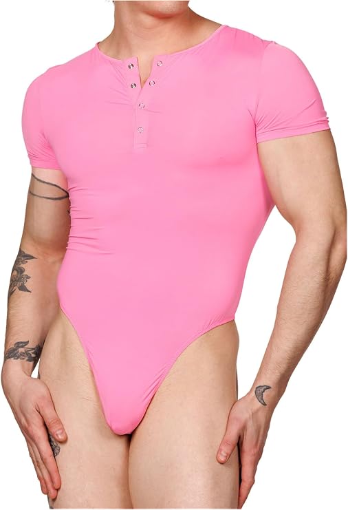 XDress Mens Blossom T-Shirt Thong Bodysuit