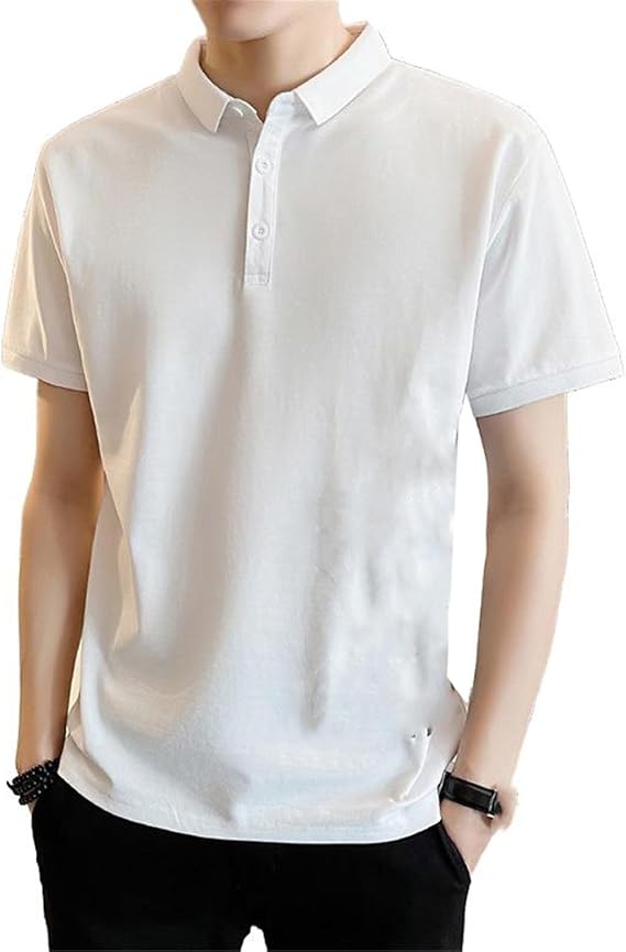 Youth Men's Short Sleeve Top Trendy Collar Casual Summer T-Shirt