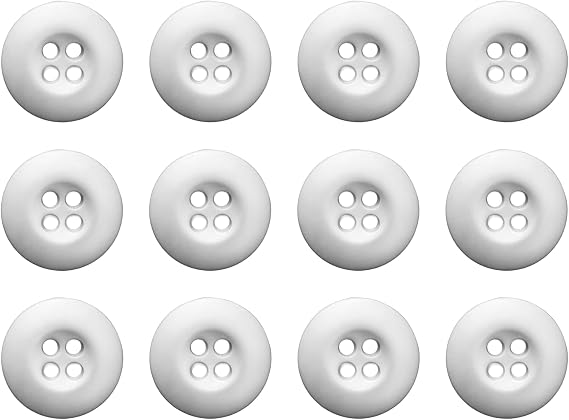 ButtonMode Tactical Buttons 19mm 30L Style 26 BDU OD OC LE Combat Arctic Army Yacht Ship Flight Uniform, American Military Spec Industrial Strength, Size 0.75 inch or 3/4", White Classic, 12-Buttons