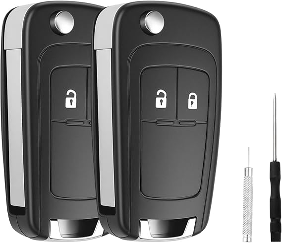 2Buttons Car Key Fob Case with Screwdriver Compatible with Chevrolet Aveo