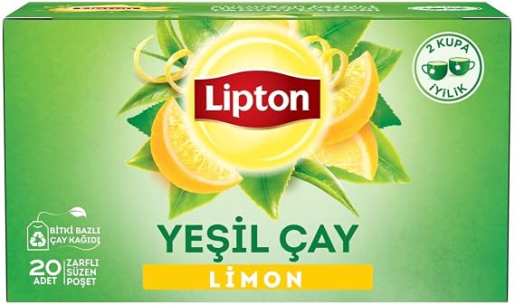 Lipton Berrak Limonlu Bardak Süzen Poşet Yeşil Çay 20'li Paket, 30 g
