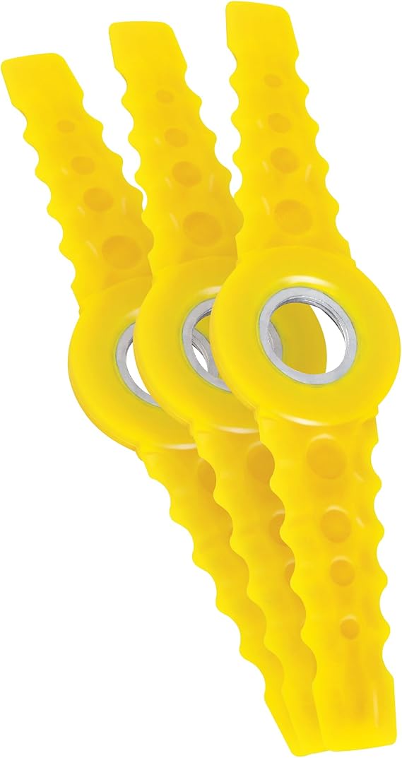 Sun Joe SB10-BLD-3PK Replacement Blades for 24V-SB10 Stringless Trimmer, Nylon Polymer Weed Trimmer Replacement Blades, 3-Pack, Yellow