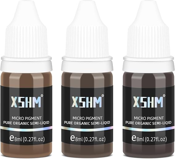 ATOMUS Micro-Blading Pigment 3 Bottle 8ml 0.27fl.oz Eyebrow Lip Eyeliner Tattoo Natural Plant Ink Black Coffee Dark Light Permanent Makeup Liquid
