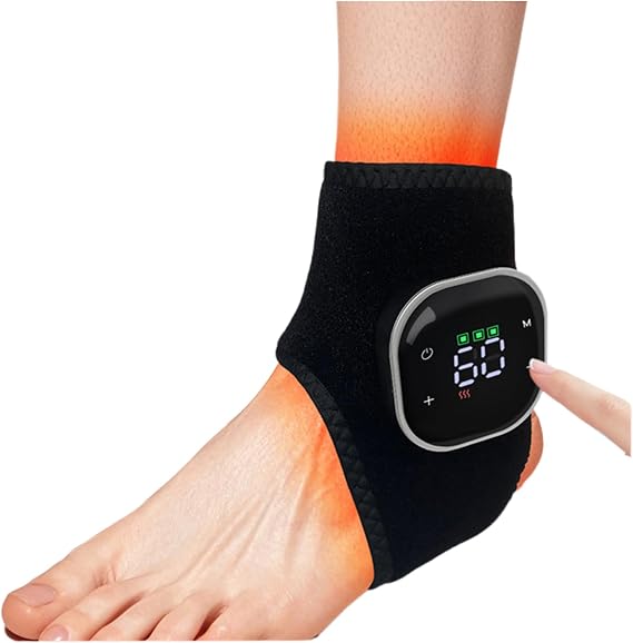 Foot and Ankle Massager for Pain Relief and Circulation, Foot Renew Triple Method Massager for Plantar Fasciitis, Portable Home Office Travel Use with 3 Method & 5-Temperature (1PCS)