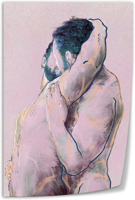Gay Erotic Abstract Poster (4) Canvas Print Wall Art Decor Living Room Office Bedroom 12x18inch(30x45cm) Unframe-style