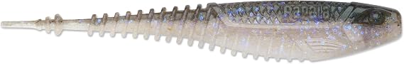 CrushCity Freeloader Soft Plastic Swimbait Minnow, Natural Swimming Action for Jig Heads & Multi-Species Bass Fishing, 4-1/4", Electric Shad