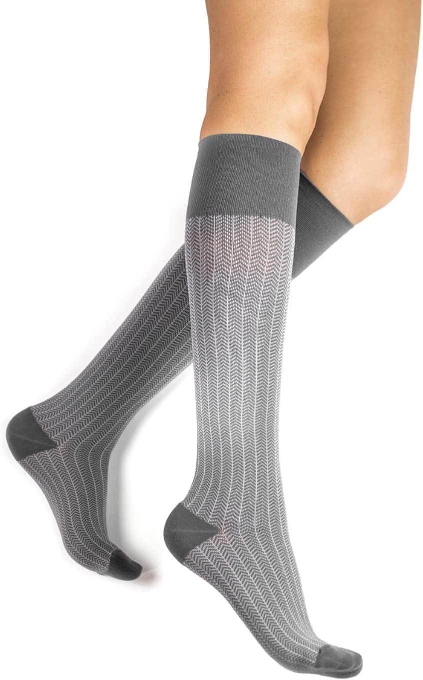 Rejuva Herringbone 15-20 mmHg Graduated Compression Socks for Men & Women