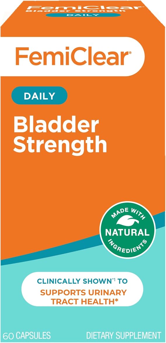 FemiClear Bladder Strength Supplement | Bladder Control & Wellness | 60 Capsules, 30 Day Supply | Made with Natural Ingredients | for Women & Men