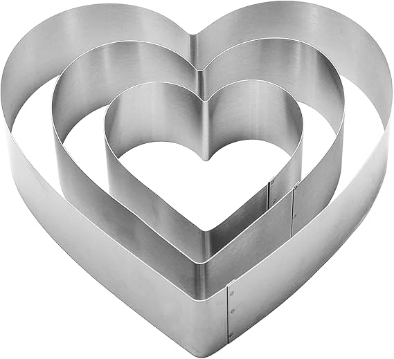 Heart Cookie Cutter Set, 4" 6" 8" Stainless Steel Sandwiches Cutter