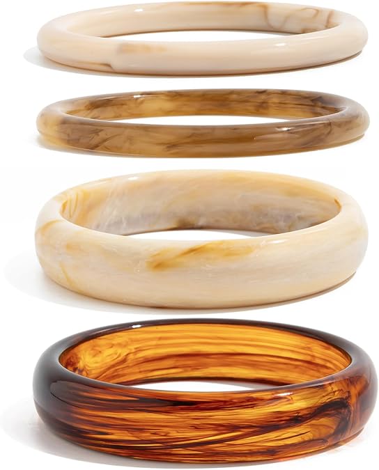 Chunky Acrylic Bangle Bracelet for Women Colorful Resin Bracelets Trendy Stack Statement Cuff Jewelry Gift