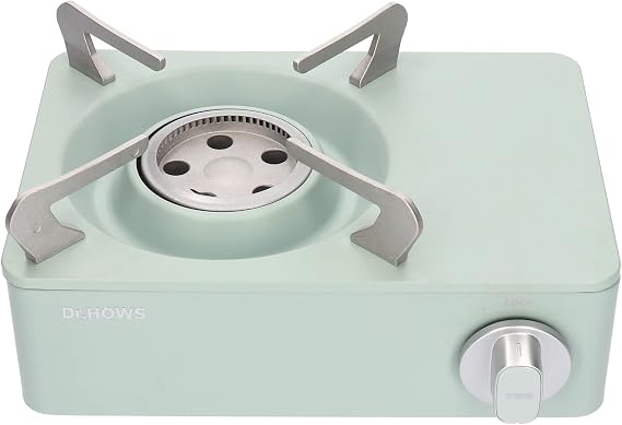Dr.HOWS Twinkle Mini Camping Stove Burner - Portable Butane Stove for Camping, Picnic, Outdoor - Single Burner Camp Stove with Carrying Case - Mint