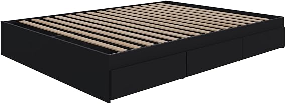 Nexera 3-Drawer Queen Size Storage Bed Black