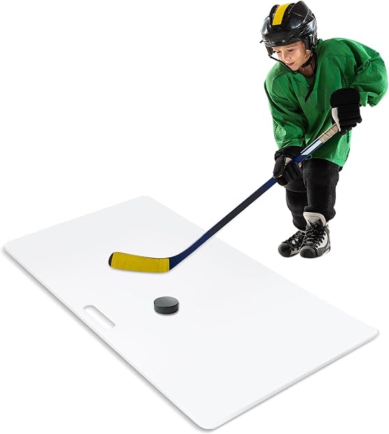 Deekin Hockey Shooting Pad Pucks Board Practice Shooting Stickhandling Heavy Duty Ice Hockey Training Aid with Handle for Kids Adults Puck