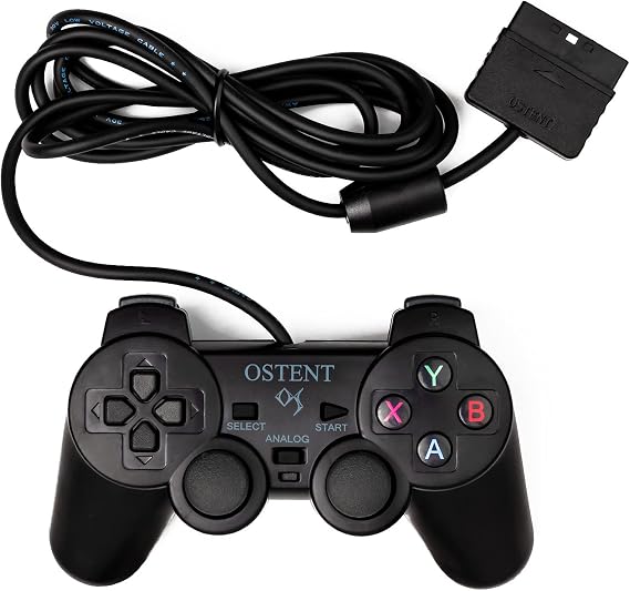 OSTENT Wired Analog Controller Gamepad Joystick Joypad for Sony Playstation PS2 PS1 PS One PSX Console Dual Shock Vibration Video Games