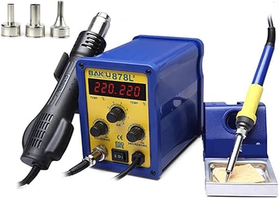 Hot Air Rework Station LED Digital Display SMD Brushless Station + Electric Soldering Iron and Heat Gun BK-878L2 Durable and Sturdy