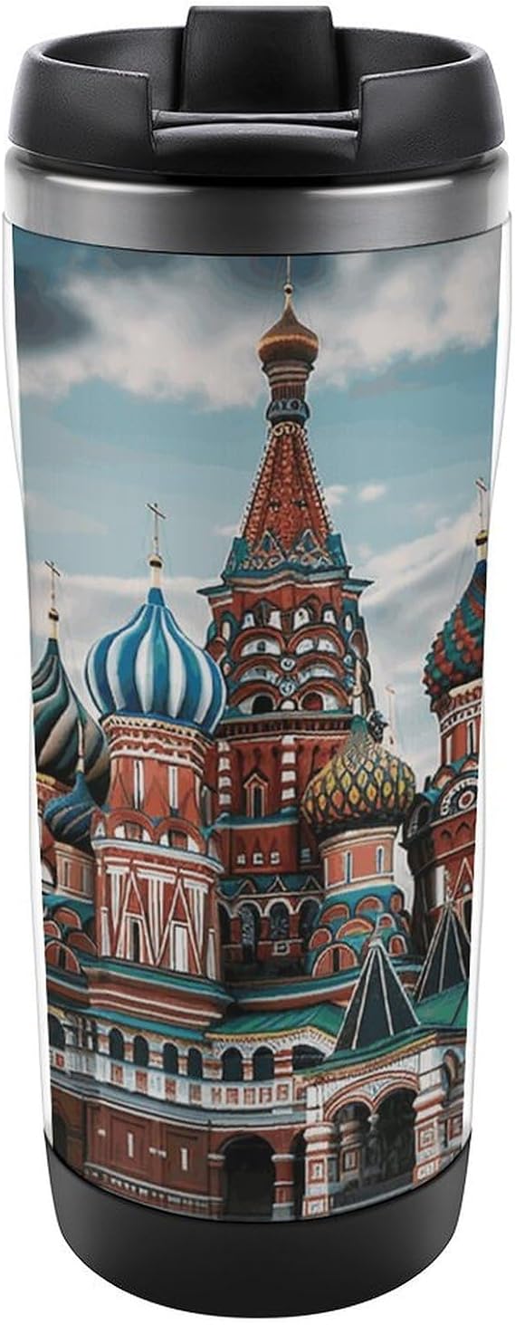 vacuum flask Cup St Basil Cathedral Red Printed Premium Stainless Steel Vacuum Insulated Water Bottle for Hot Cold Drinks Gym Office